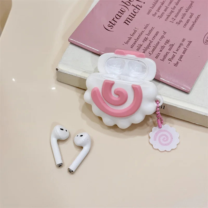 Cute Doughnut Headphone Case For AirPods 4 (2024) Airpod Pro 1 2 3 Bluetooth Earbuds Charging Box Protective Earphone Case Cover
