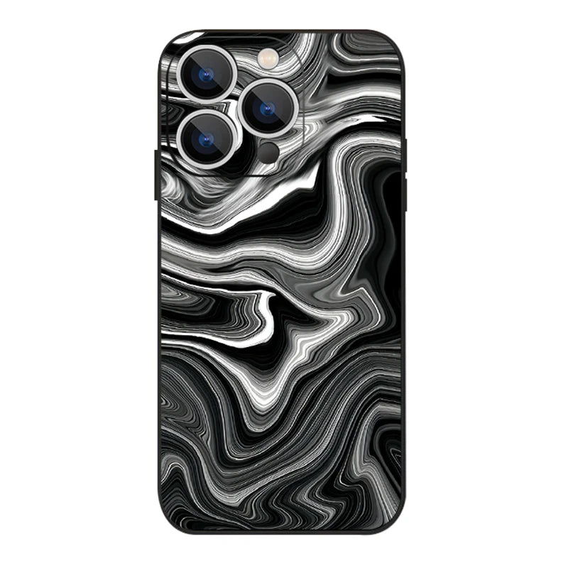 Marble Case For iPhone 15 Pro Max Coque Luxury Watercolor Shockproof Soft Cover For iPhone 16 17 14 13 12 Pro Max 11 16E 17 Air