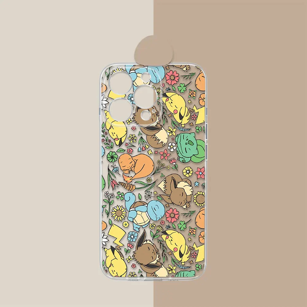 Pokemon Charizard Pikachu Anime Coque For iPhone 17 Air 16e 16 Case 15 14 13 12 11 17 16 Plus Pro Max 17 Translucent Phone Cover