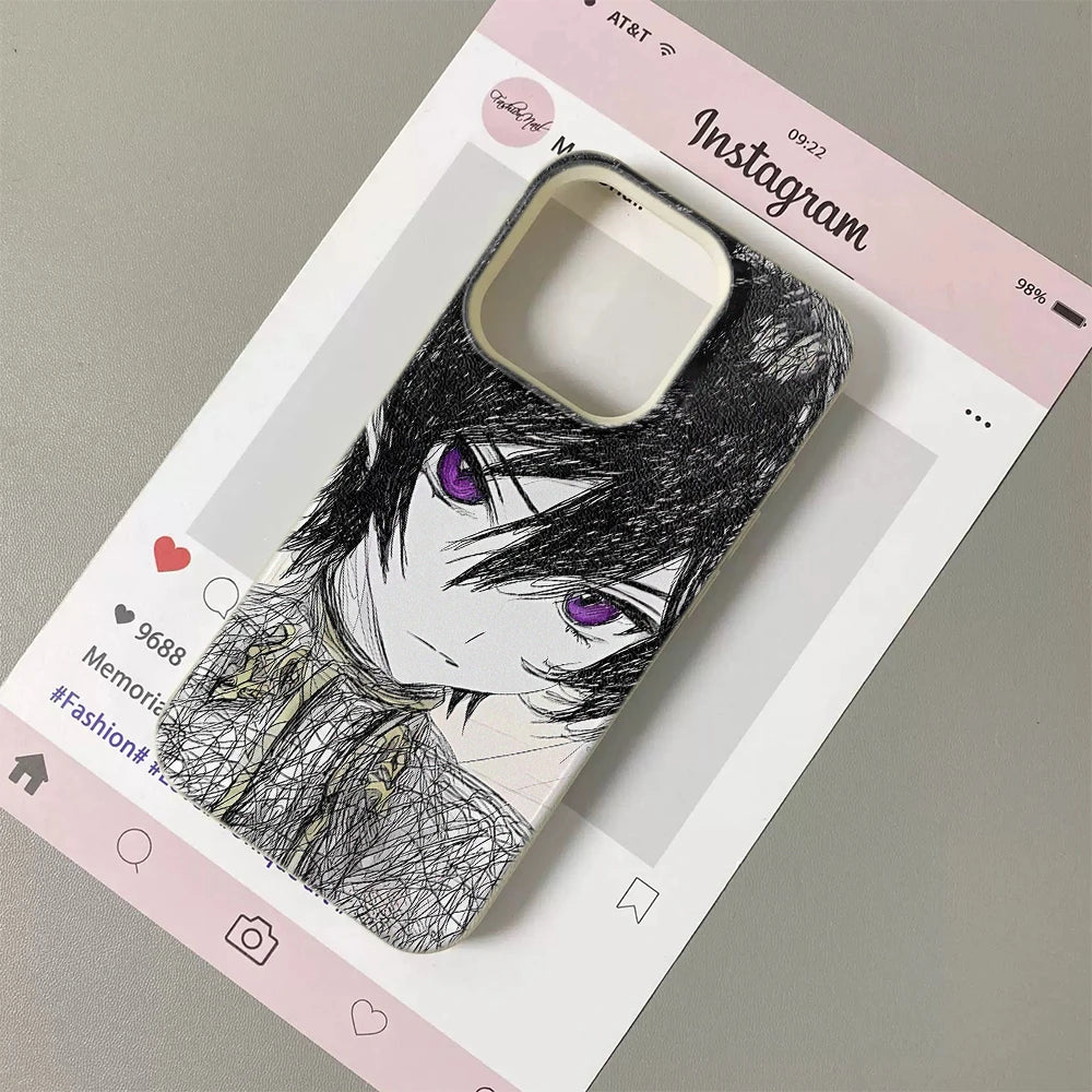 luxury comic Sketch Of Anime Character Soft Case protection for iPhone 17 16 15 13 12 11 14 17 Pro Max Coque
