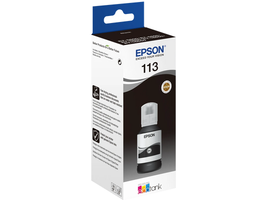 EPSON 113 / T06B1 Schwarz Tintenflasche – Original, hohe Reichweite, 127 ml, für EcoTank