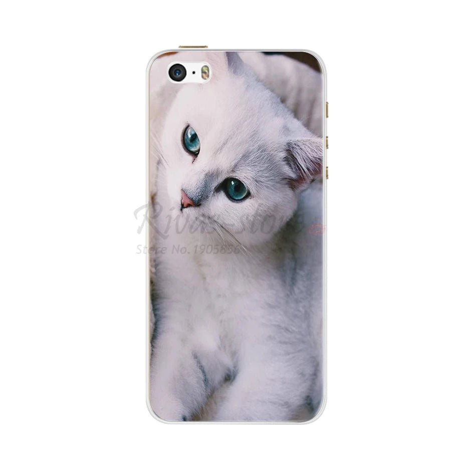 Phone Case For iPhone 4 4S 5 SE 5S 5SE Fundas Coque Silicone Case Soft Back Cover For iPhone 4 5 S Case Cute Flower Ultra Thin