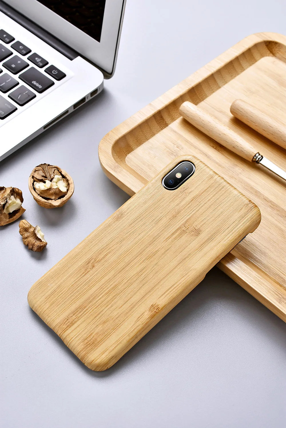 Real Wood Case for iPhone 17 Air 16 15 14 13 12 Mini 11 Pro Max XS XR Natural Bamboo Phone Cover With Ring buckle Shell Funda
