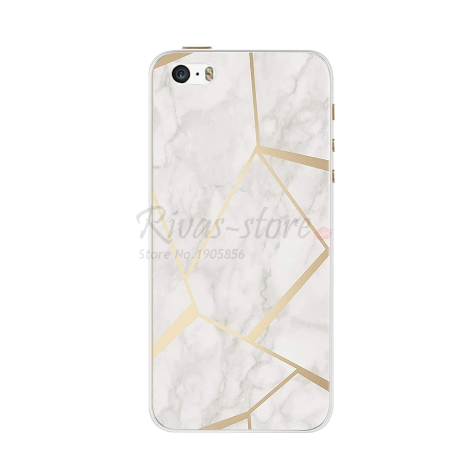 Phone Case For iPhone 4 4S 5 SE 5S 5SE Fundas Coque Silicone Case Soft Back Cover For iPhone 4 5 S Case Cute Flower Ultra Thin