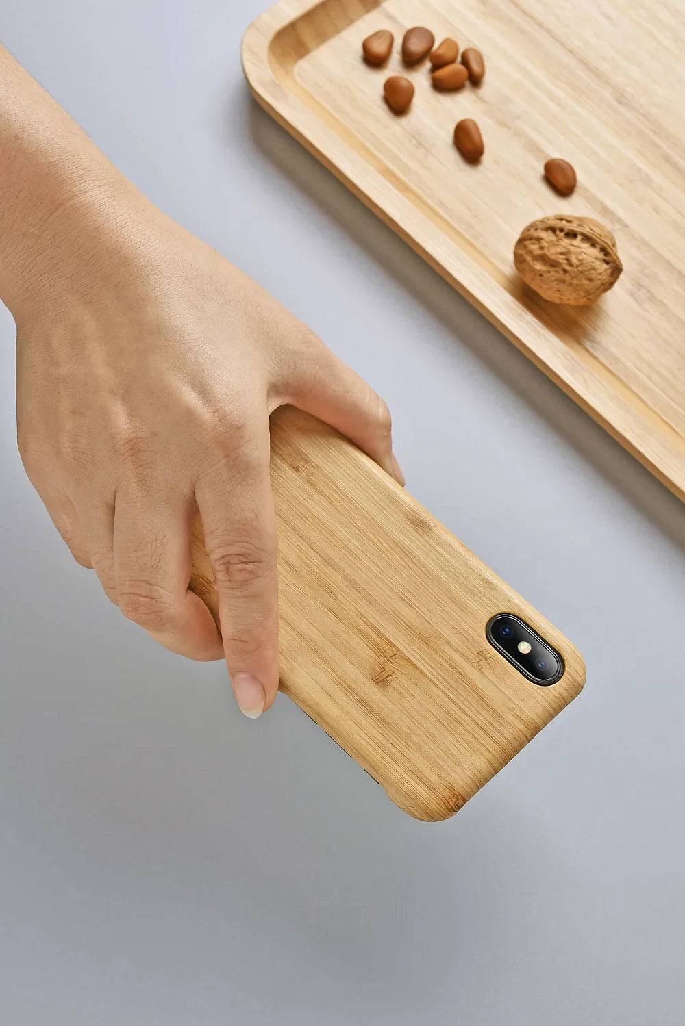 Real Wood Case for iPhone 17 Air 16 15 14 13 12 Mini 11 Pro Max XS XR Natural Bamboo Phone Cover With Ring buckle Shell Funda