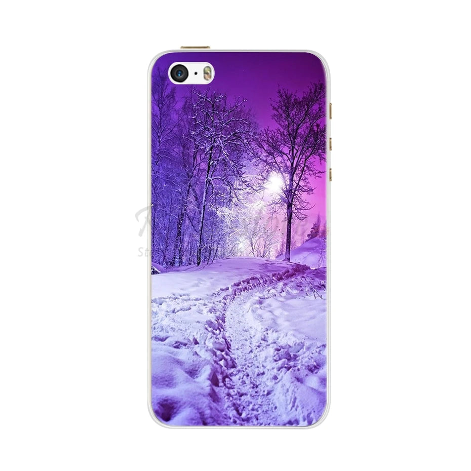 Phone Case For iPhone 4 4S 5 SE 5S 5SE Fundas Coque Silicone Case Soft Back Cover For iPhone 4 5 S Case Cute Flower Ultra Thin