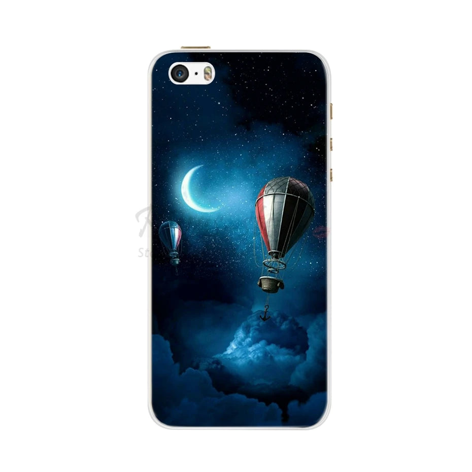 Phone Case For iPhone 4 4S 5 SE 5S 5SE Fundas Coque Silicone Case Soft Back Cover For iPhone 4 5 S Case Cute Flower Ultra Thin