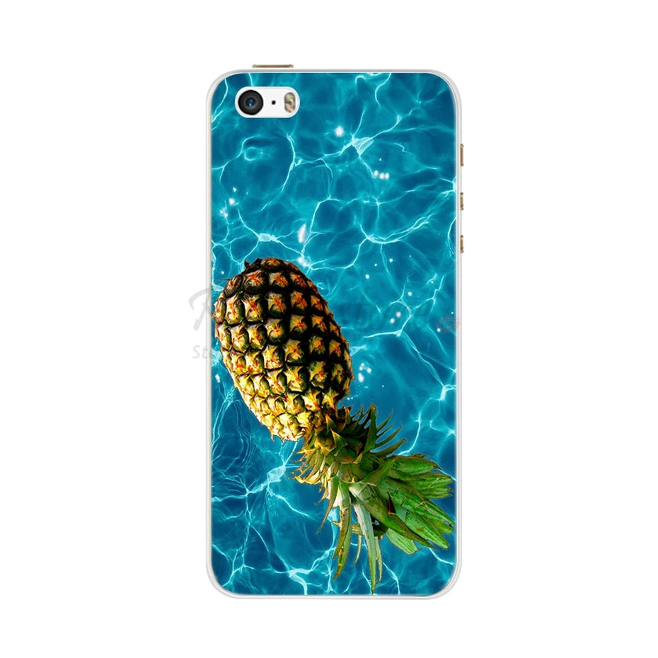 Phone Case For iPhone 4 4S 5 SE 5S 5SE Fundas Coque Silicone Case Soft Back Cover For iPhone 4 5 S Case Cute Flower Ultra Thin
