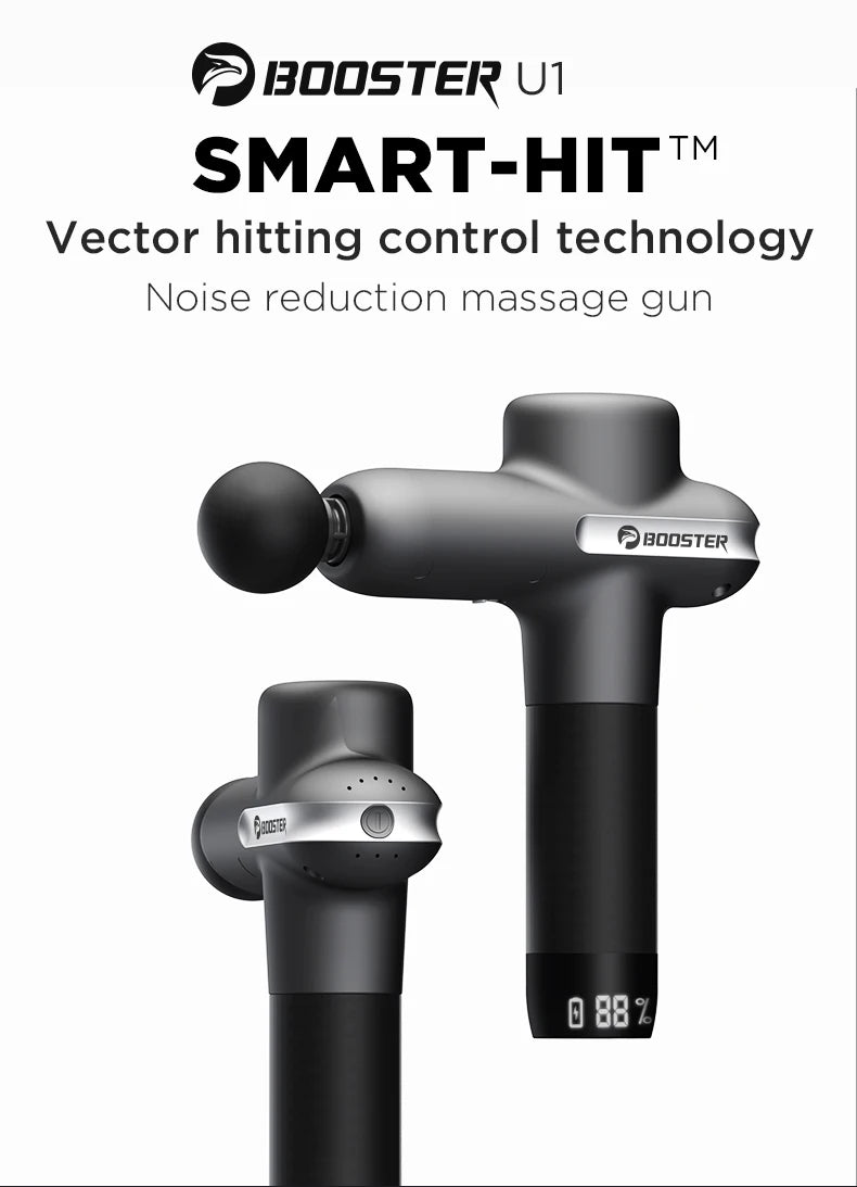 BOOSTER U1 Massage Gun New Generation Back and Neck Massager Deep Tissue Percussion Muscle Massage Machine for Fitness Exercise