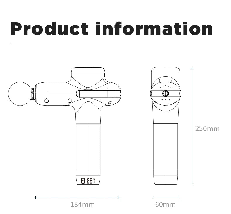 BOOSTER U1 Massage Gun New Generation Back and Neck Massager Deep Tissue Percussion Muscle Massage Machine for Fitness Exercise
