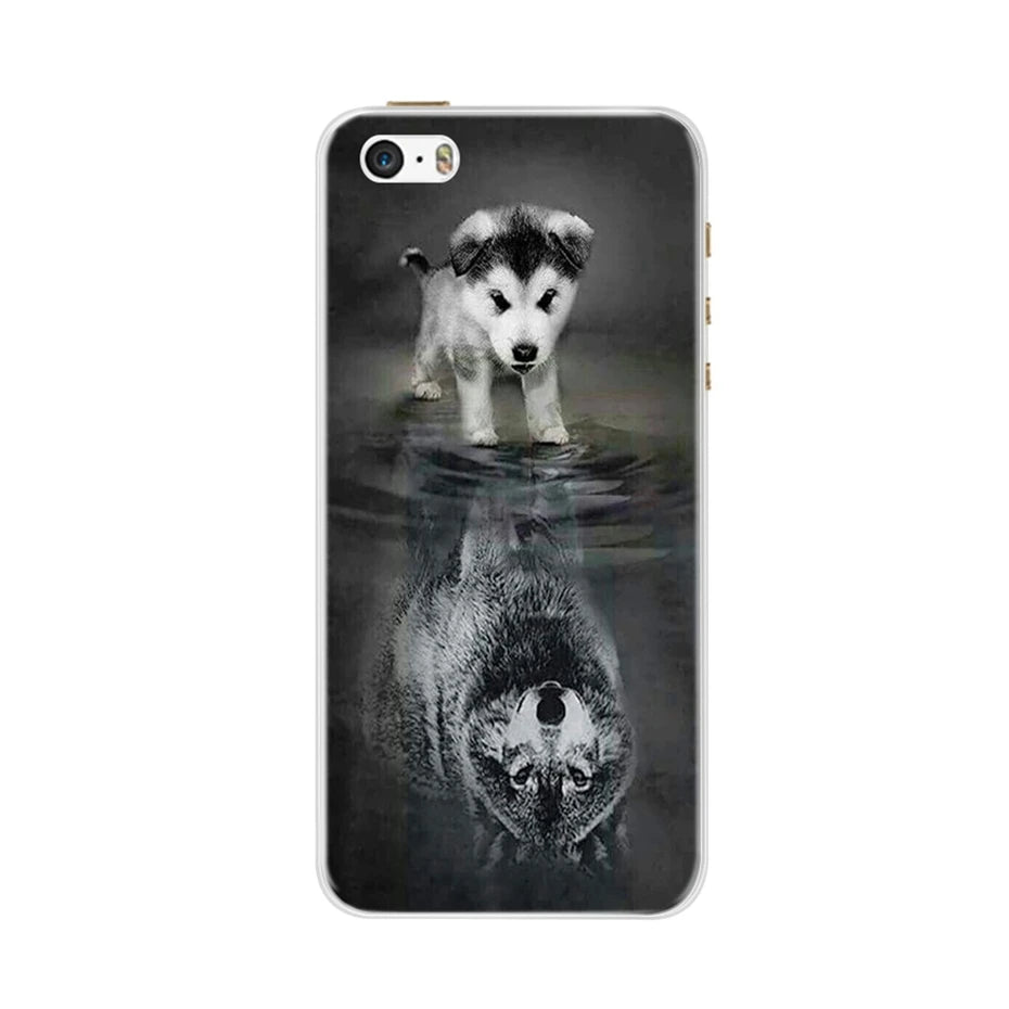 Phone Case For iPhone 4 4S 5 SE 5S 5SE Fundas Coque Silicone Case Soft Back Cover For iPhone 4 5 S Case Cute Flower Ultra Thin