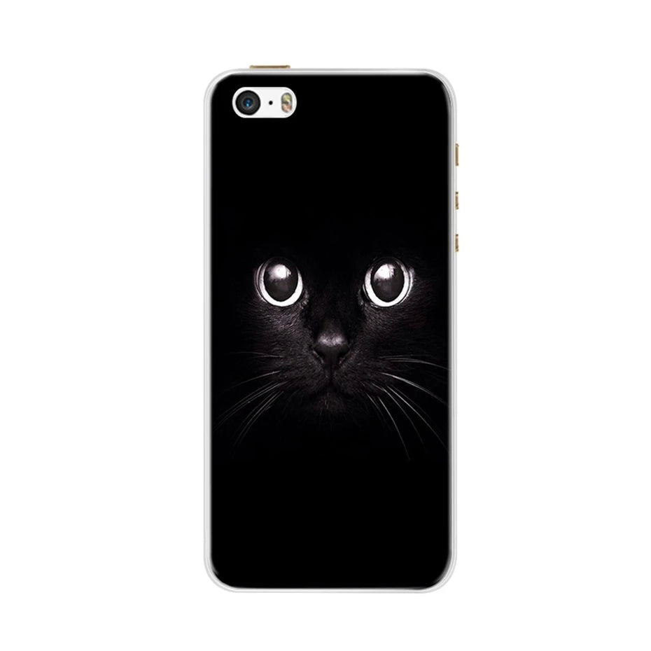 Phone Case For iPhone 4 4S 5 SE 5S 5SE Fundas Coque Silicone Case Soft Back Cover For iPhone 4 5 S Case Cute Flower Ultra Thin
