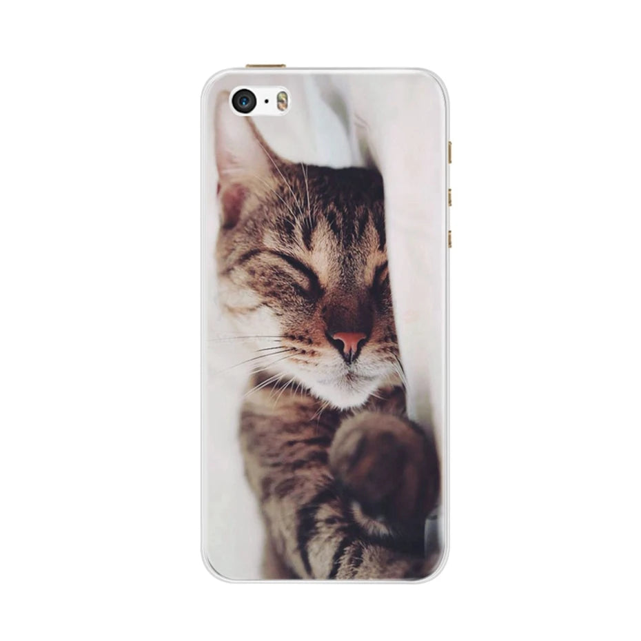 Phone Case For iPhone 4 4S 5 SE 5S 5SE Fundas Coque Silicone Case Soft Back Cover For iPhone 4 5 S Case Cute Flower Ultra Thin