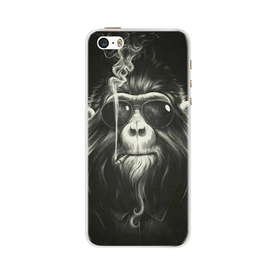 Phone Case For iPhone 4 4S 5 SE 5S 5SE Fundas Coque Silicone Case Soft Back Cover For iPhone 4 5 S Case Cute Flower Ultra Thin