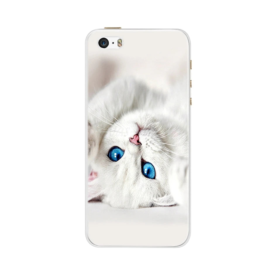 Phone Case For iPhone 4 4S 5 SE 5S 5SE Fundas Coque Silicone Case Soft Back Cover For iPhone 4 5 S Case Cute Flower Ultra Thin