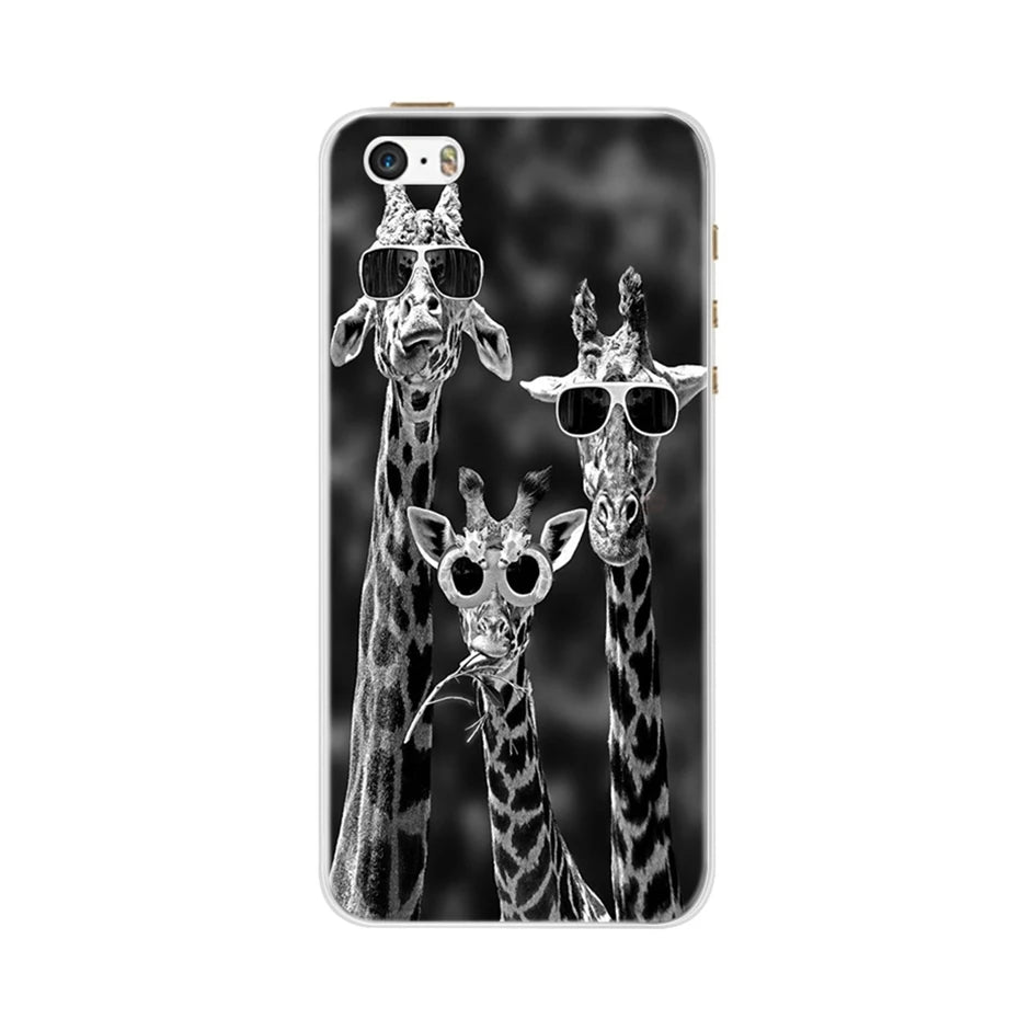 Phone Case For iPhone 4 4S 5 SE 5S 5SE Fundas Coque Silicone Case Soft Back Cover For iPhone 4 5 S Case Cute Flower Ultra Thin