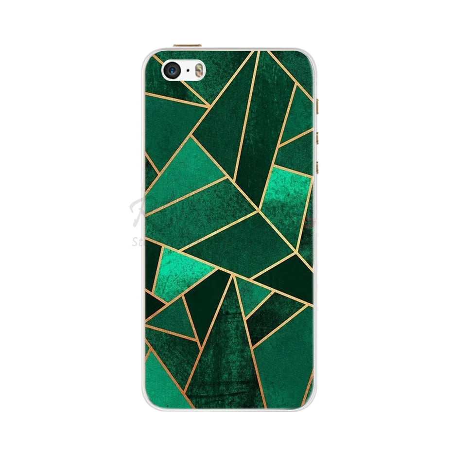 Phone Case For iPhone 4 4S 5 SE 5S 5SE Fundas Coque Silicone Case Soft Back Cover For iPhone 4 5 S Case Cute Flower Ultra Thin