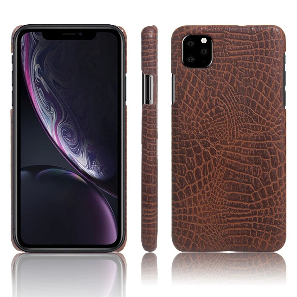 Funda For iPhone 12 13 Mini 11 Pro XS Max XR X Coque Luxury Crocodile Skin PU Leather Cover For iPhone SE 2020 6 S 7 8 Plus Case