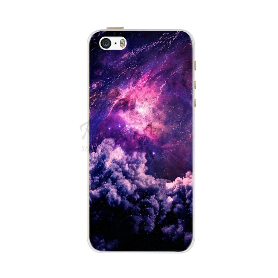 Phone Case For iPhone 4 4S 5 SE 5S 5SE Fundas Coque Silicone Case Soft Back Cover For iPhone 4 5 S Case Cute Flower Ultra Thin