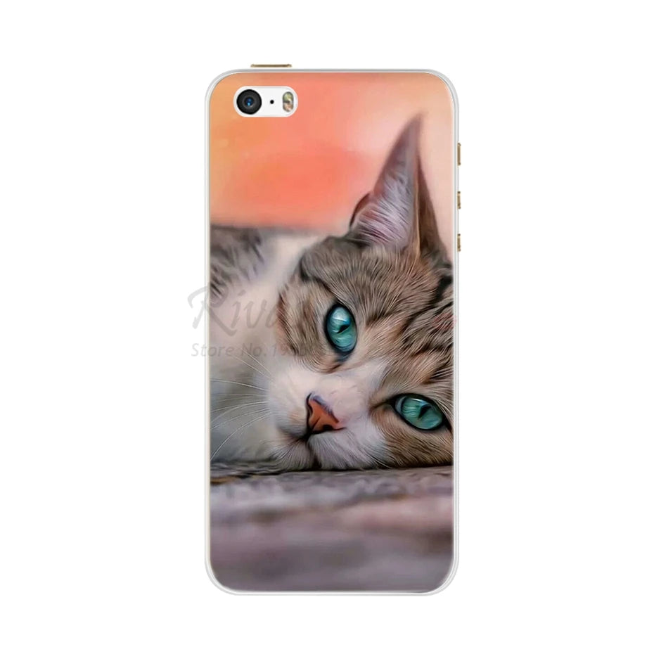 Phone Case For iPhone 4 4S 5 SE 5S 5SE Fundas Coque Silicone Case Soft Back Cover For iPhone 4 5 S Case Cute Flower Ultra Thin