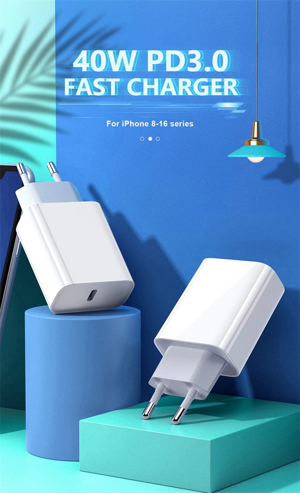 PD 40W téléphone chargeur rapide pour iPhone 17 16 15 14 13 12 11 Pro Max 8 Plus iPad Charge rapide Type C câble de Charge USB C ligne de données