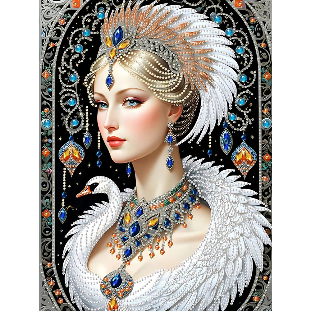 30*40cm Elegant Luxury Woman 5D DIY Partial Special Shaped Drill Diamond Painting Kit Rhinestone Diamond Painting Home Decor