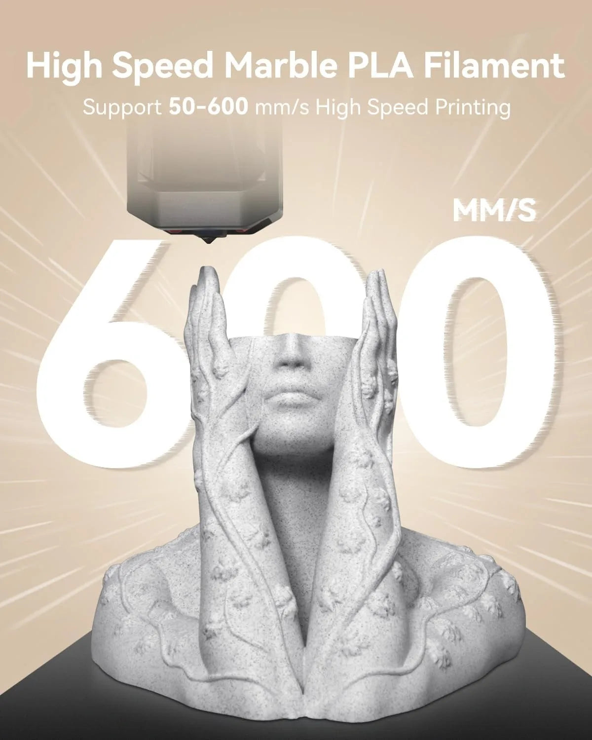SUNLU 5KG High Speed PLA Marble Filament 1.75mm +/- 0.02 mm 1kg Spool (2.2lbs) High Speed Printing Filament Fit Most FDM Printer
