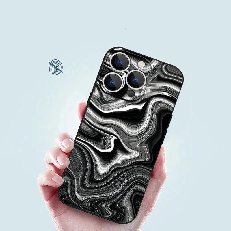 Marble Case For iPhone 15 Pro Max Coque Luxury Watercolor Shockproof Soft Cover For iPhone 16 17 14 13 12 Pro Max 11 16E 17 Air