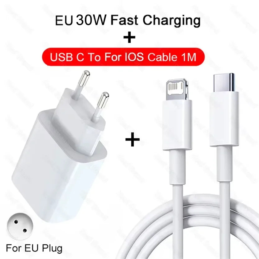 Original Pd 30w USB C charge rapide pour iPhone 13 12 11 14 pro Max 7 8 plus Mini XS xr x charge rapide câble USB type C pour chargeur iPhone