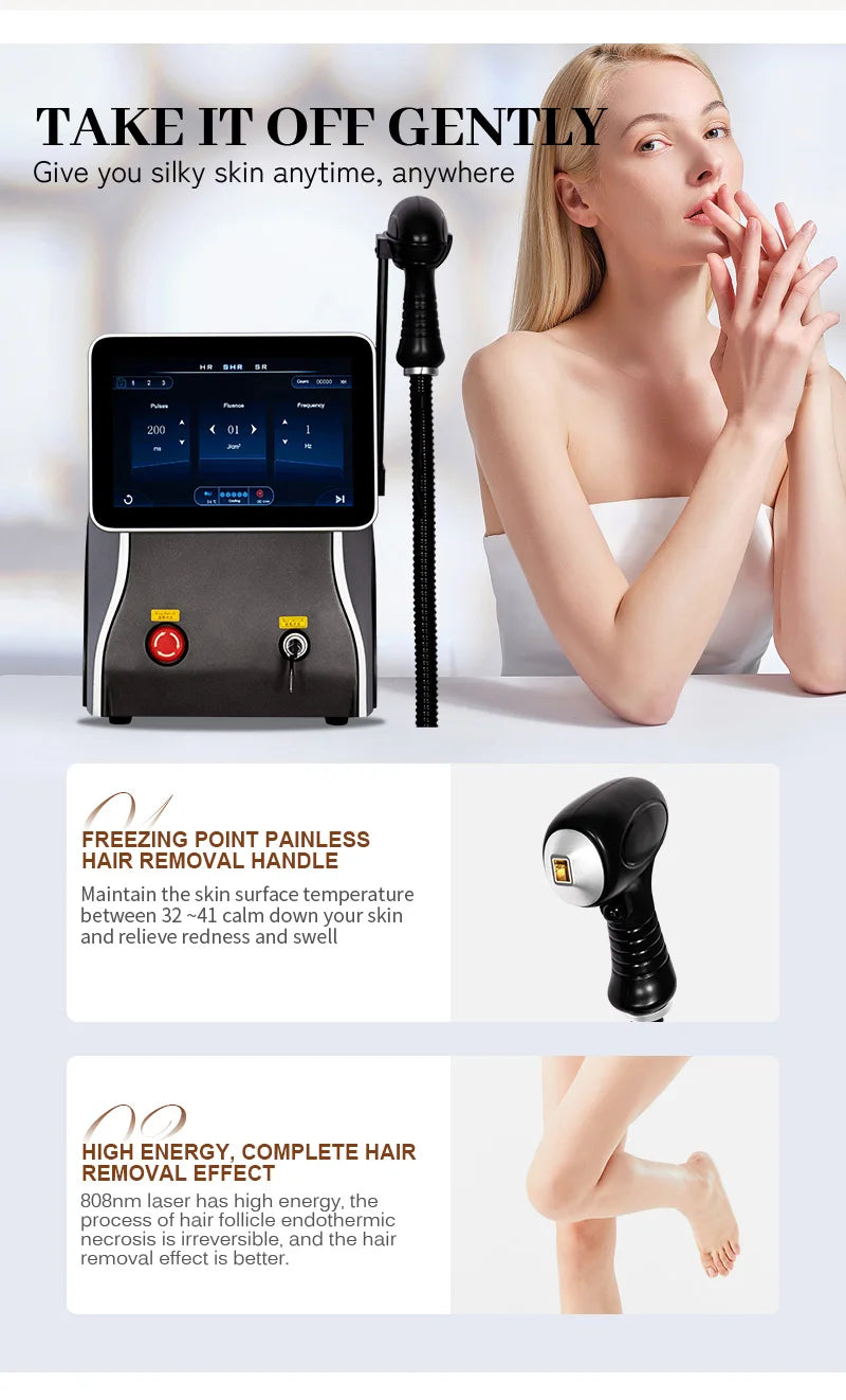 3500W Soprano Titanium Ice Platinum Diode 755 808 1064nm 3 Wavelength Laser Machine Painless Diode Hair Removal Machine