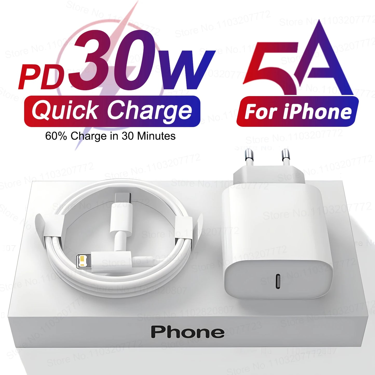 Original Pd 30w USB C charge rapide pour iPhone 13 12 11 14 pro Max 7 8 plus Mini XS xr x charge rapide câble USB type C pour chargeur iPhone
