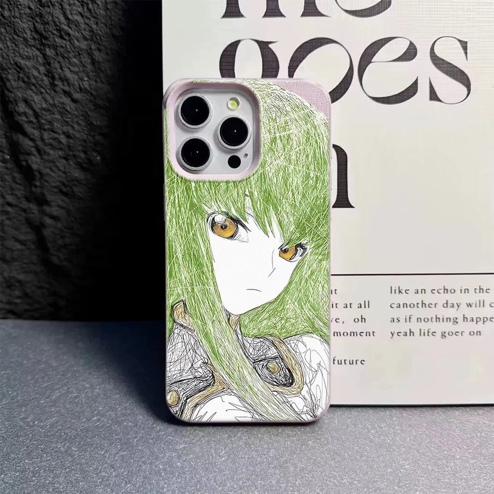 luxury comic Sketch Of Anime Character Soft Case protection for iPhone 17 16 15 13 12 11 14 17 Pro Max Coque