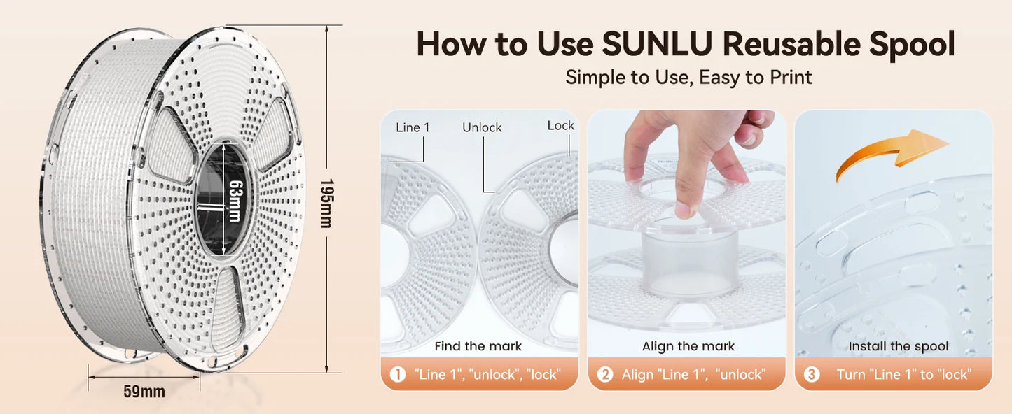 SUNLU 5KG High Speed PLA Marble Filament 1.75mm +/- 0.02 mm 1kg Spool (2.2lbs) High Speed Printing Filament Fit Most FDM Printer