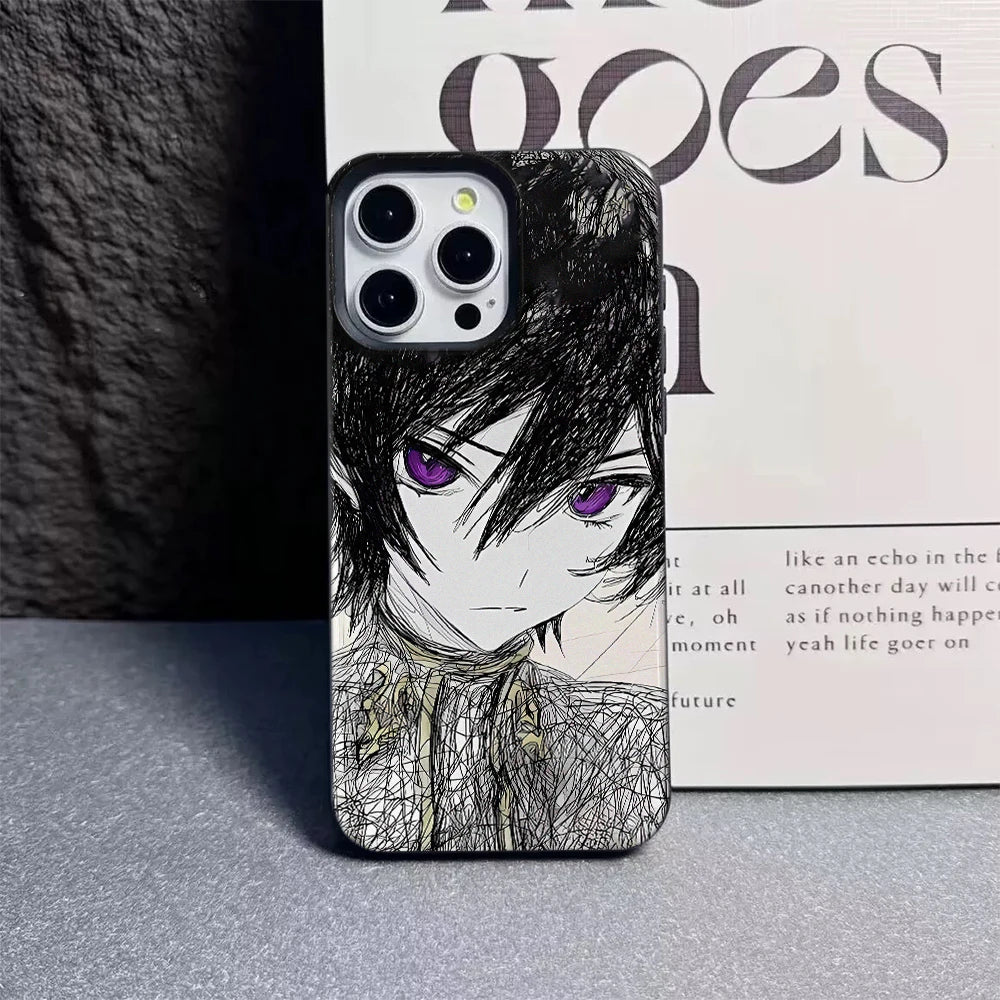 luxury comic Sketch Of Anime Character Soft Case protection for iPhone 17 16 15 13 12 11 14 17 Pro Max Coque