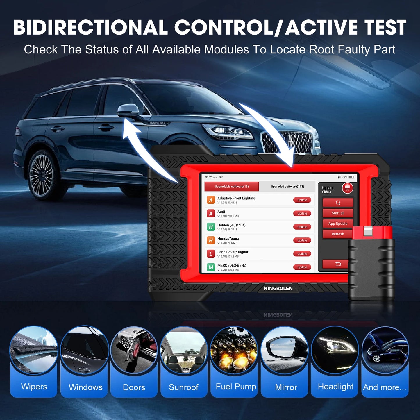 2026 New KINGBOLEN K7 CAN FD ALL System car Diagnostic Tools ECU Coding Bi-directional 28 Reset Lifetime Free PK X431 CRP919E BT
