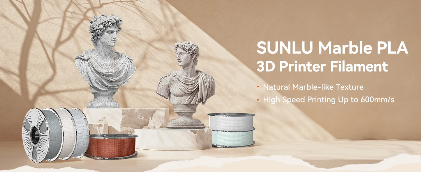 SUNLU 5KG High Speed PLA Marble Filament 1.75mm +/- 0.02 mm 1kg Spool (2.2lbs) High Speed Printing Filament Fit Most FDM Printer