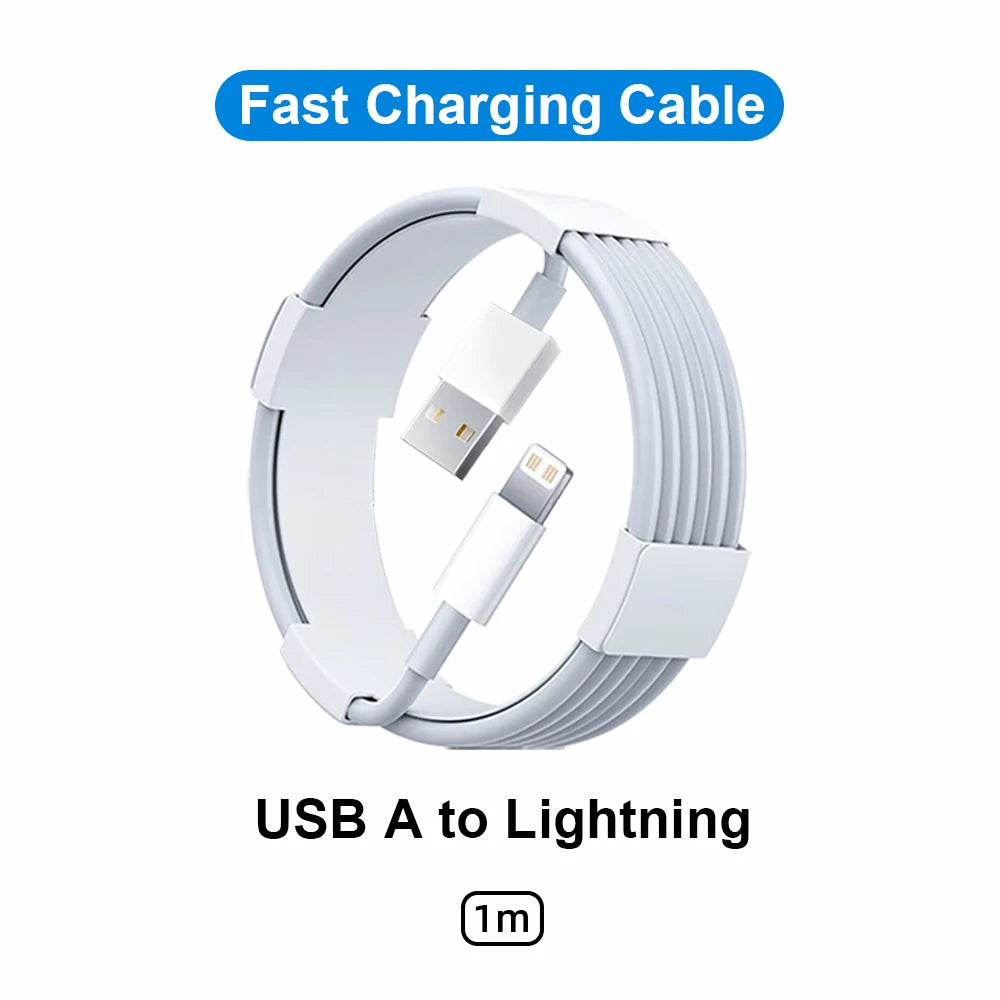 Chargeur rapide PD 30W pour iPhone 14 13 12, câble de charge rapide USB C vers Lightning pour iPhone 17 16 15 Pro Max, adaptateur d'alimentation de Type C