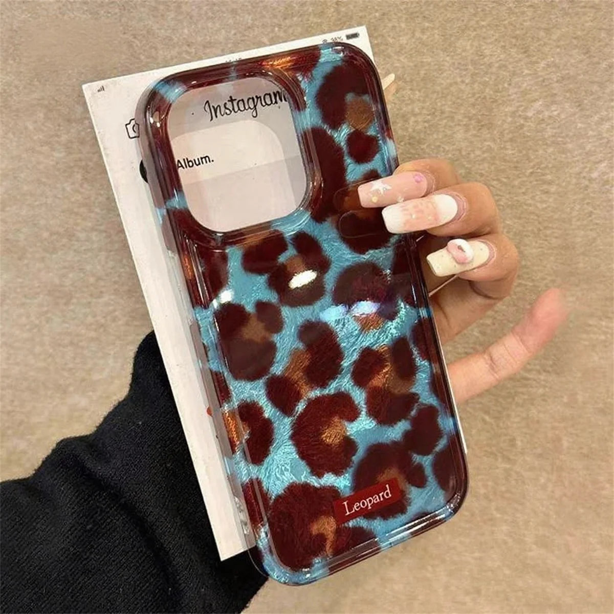 Cute Leopard Print Case for iPhone 16 17 15 14 13 12 Pro Max 11 For iPhone Air 16e Stylish Animal Pattern Shockproof Back Coque
