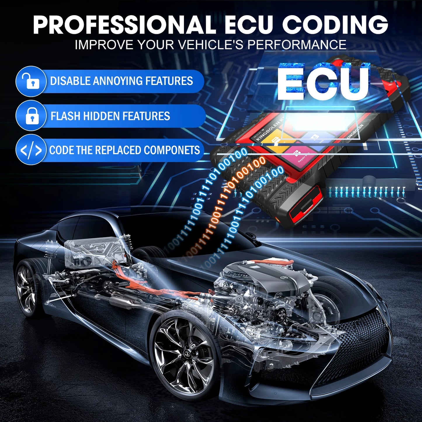 2026 New KINGBOLEN K7 CAN FD ALL System car Diagnostic Tools ECU Coding Bi-directional 28 Reset Lifetime Free PK X431 CRP919E BT