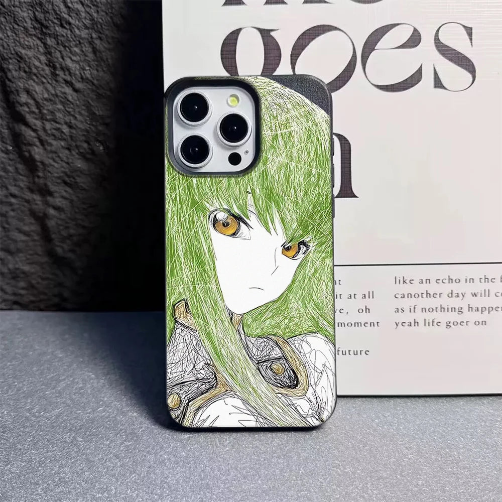 luxury comic Sketch Of Anime Character Soft Case protection for iPhone 17 16 15 13 12 11 14 17 Pro Max Coque