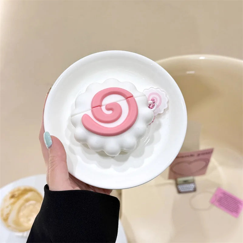 Cute Doughnut Headphone Case For AirPods 4 (2024) Airpod Pro 1 2 3 Bluetooth Earbuds Charging Box Protective Earphone Case Cover