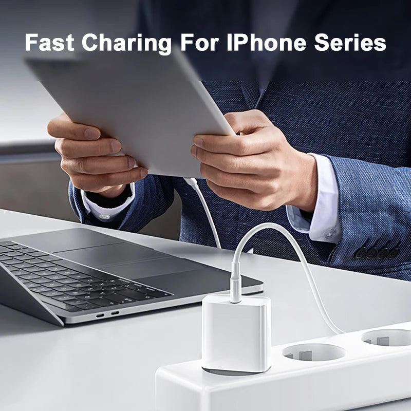 Chargeur rapide PD 30W pour iPhone 14 13 12, câble de charge rapide USB C vers Lightning pour iPhone 17 16 15 Pro Max, adaptateur d'alimentation de Type C
