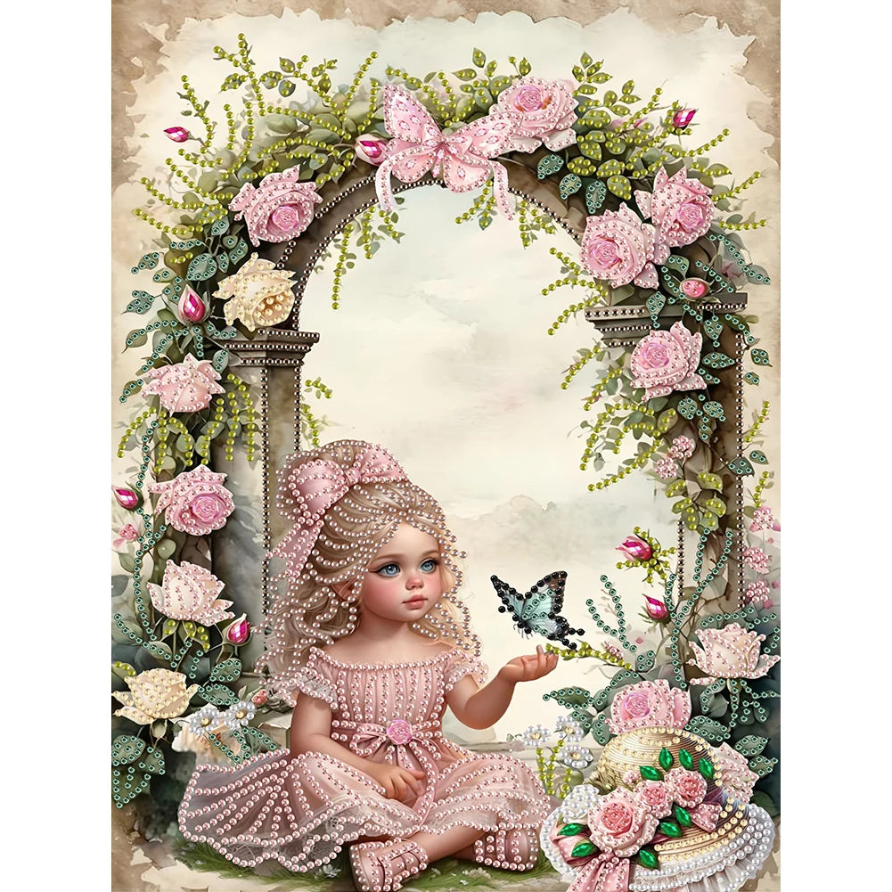 30*40cm Elegant Luxury Woman 5D DIY Partial Special Shaped Drill Diamond Painting Kit Rhinestone Diamond Painting Home Decor