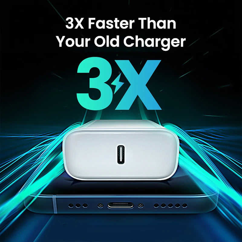 Chargeur rapide PD 30W pour iPhone 14 13 12, câble de charge rapide USB C vers Lightning pour iPhone 17 16 15 Pro Max, adaptateur d'alimentation de Type C