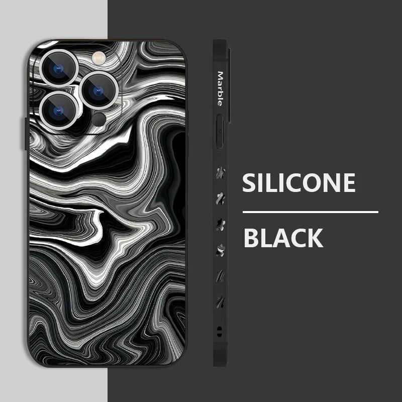 Marble Case For iPhone 15 Pro Max Coque Luxury Watercolor Shockproof Soft Cover For iPhone 16 17 14 13 12 Pro Max 11 16E 17 Air