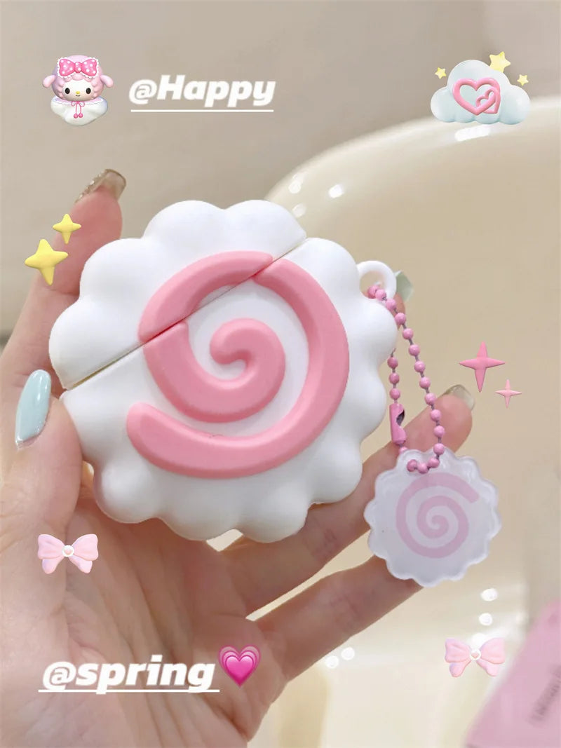 Cute Doughnut Headphone Case For AirPods 4 (2024) Airpod Pro 1 2 3 Bluetooth Earbuds Charging Box Protective Earphone Case Cover