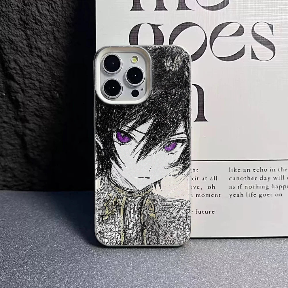 luxury comic Sketch Of Anime Character Soft Case protection for iPhone 17 16 15 13 12 11 14 17 Pro Max Coque