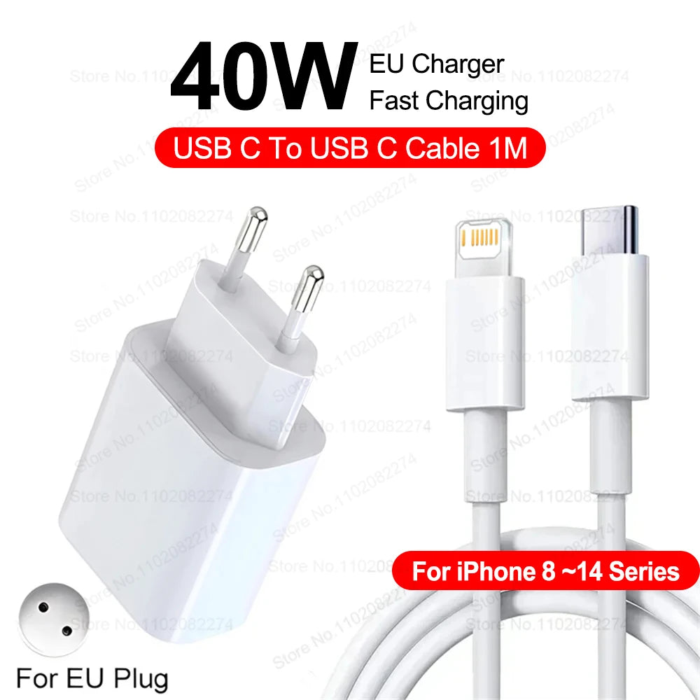PD 40W USB C chargeur pour iPhone 16 15 14 13 12 11 Pro Max Plus charge rapide USB C Type C câble pour iPad chargeur d'air accessoires