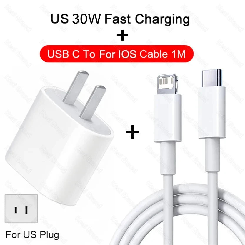 Original Pd 30w USB C charge rapide pour iPhone 13 12 11 14 pro Max 7 8 plus Mini XS xr x charge rapide câble USB type C pour chargeur iPhone