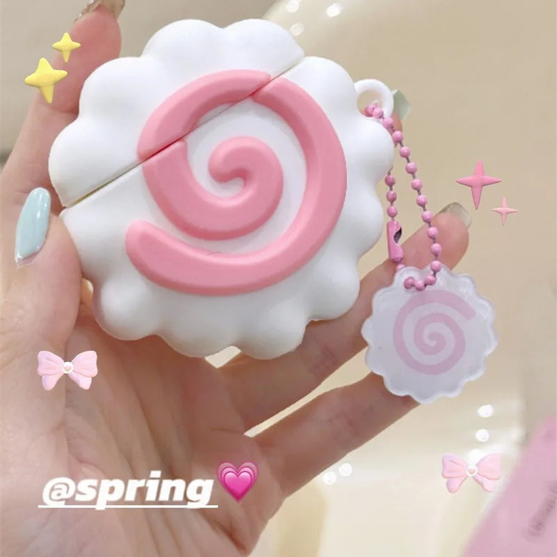 Cute Doughnut Headphone Case For AirPods 4 (2024) Airpod Pro 1 2 3 Bluetooth Earbuds Charging Box Protective Earphone Case Cover